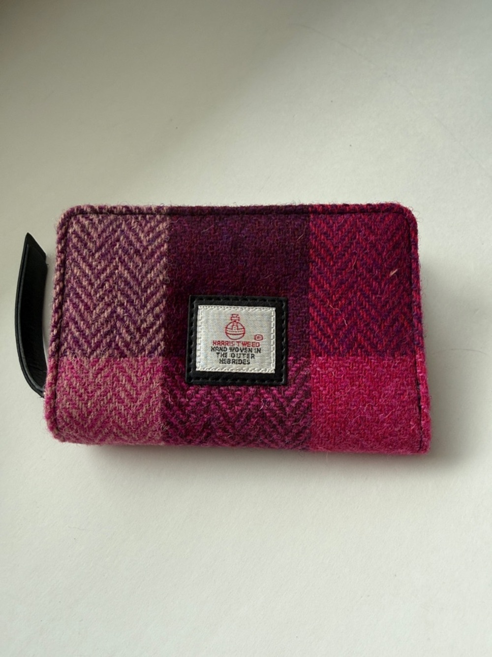 Harris Tweed Pink Plaid Zip Wallet